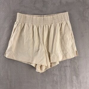 Everlane Womens Shorts Size Small Cream Organic Cotton Elastic Waist Casual